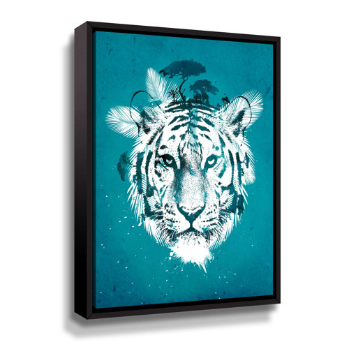 Bungalow Rose White Tiger Framed On Canvas Print Wayfair